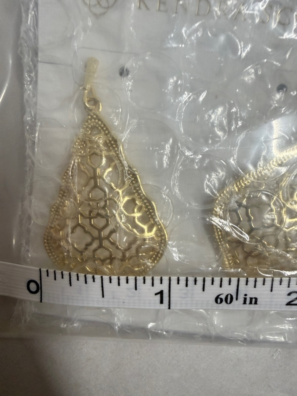 Kendra Scott Gold Filigree Drop Earrings R14A - Picture 11 of 11